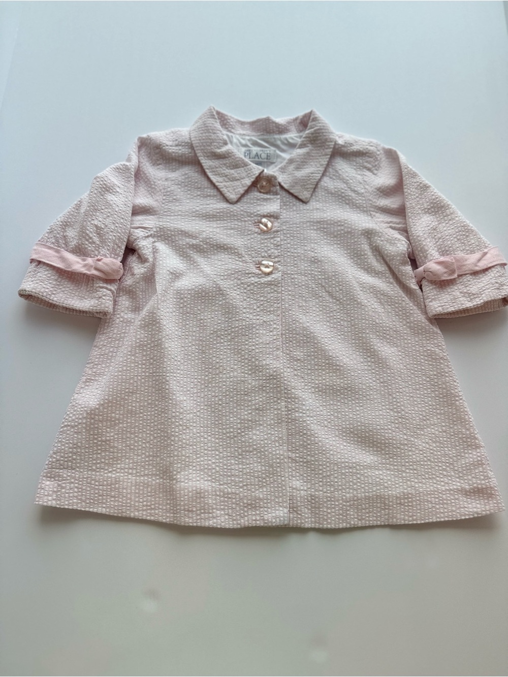 The Children's Place Light Pink Textured Collar Dress Top